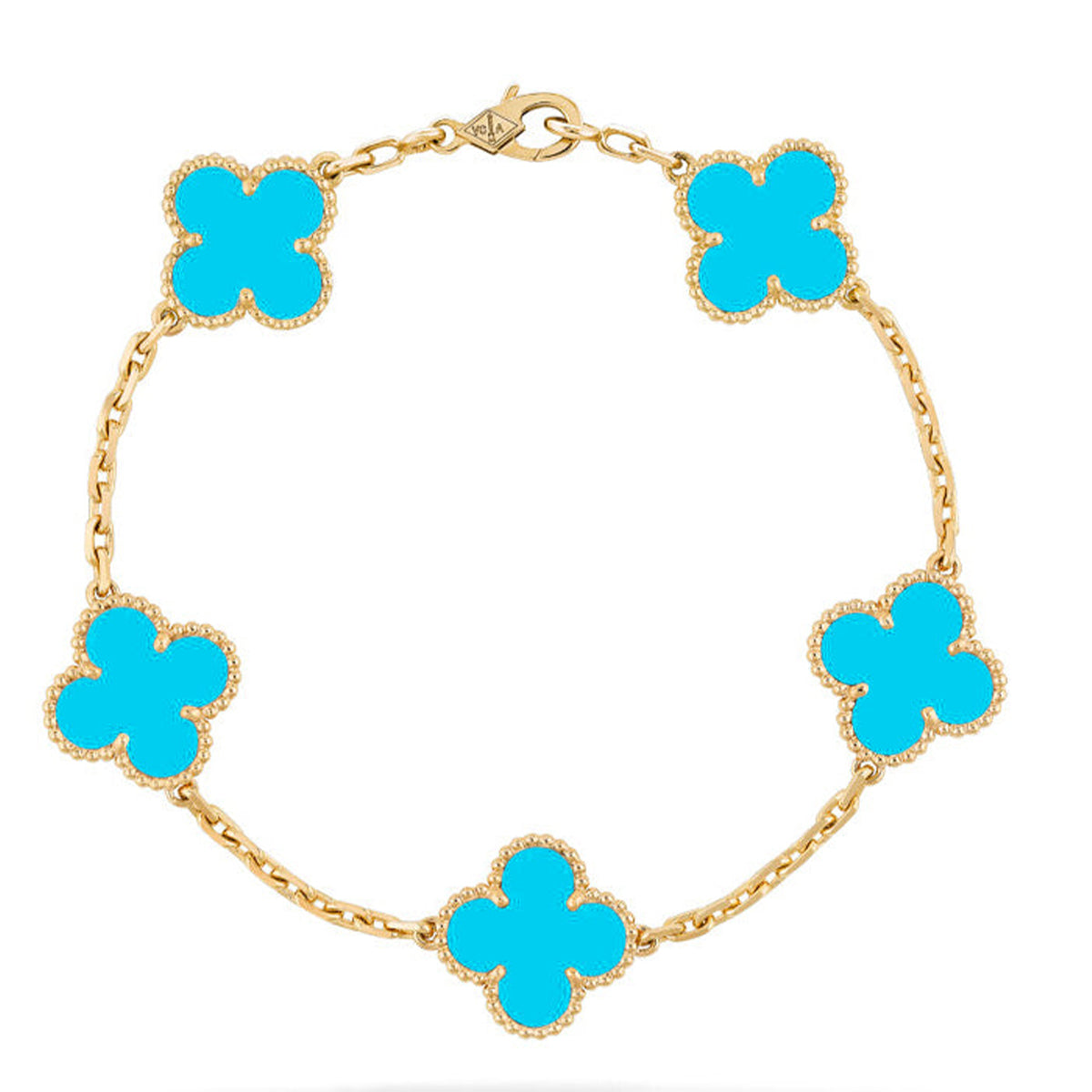[Sprite Jewelry]New  CLOVER 5 MOTIF TURQUOISE BRACELET COLLECTION
