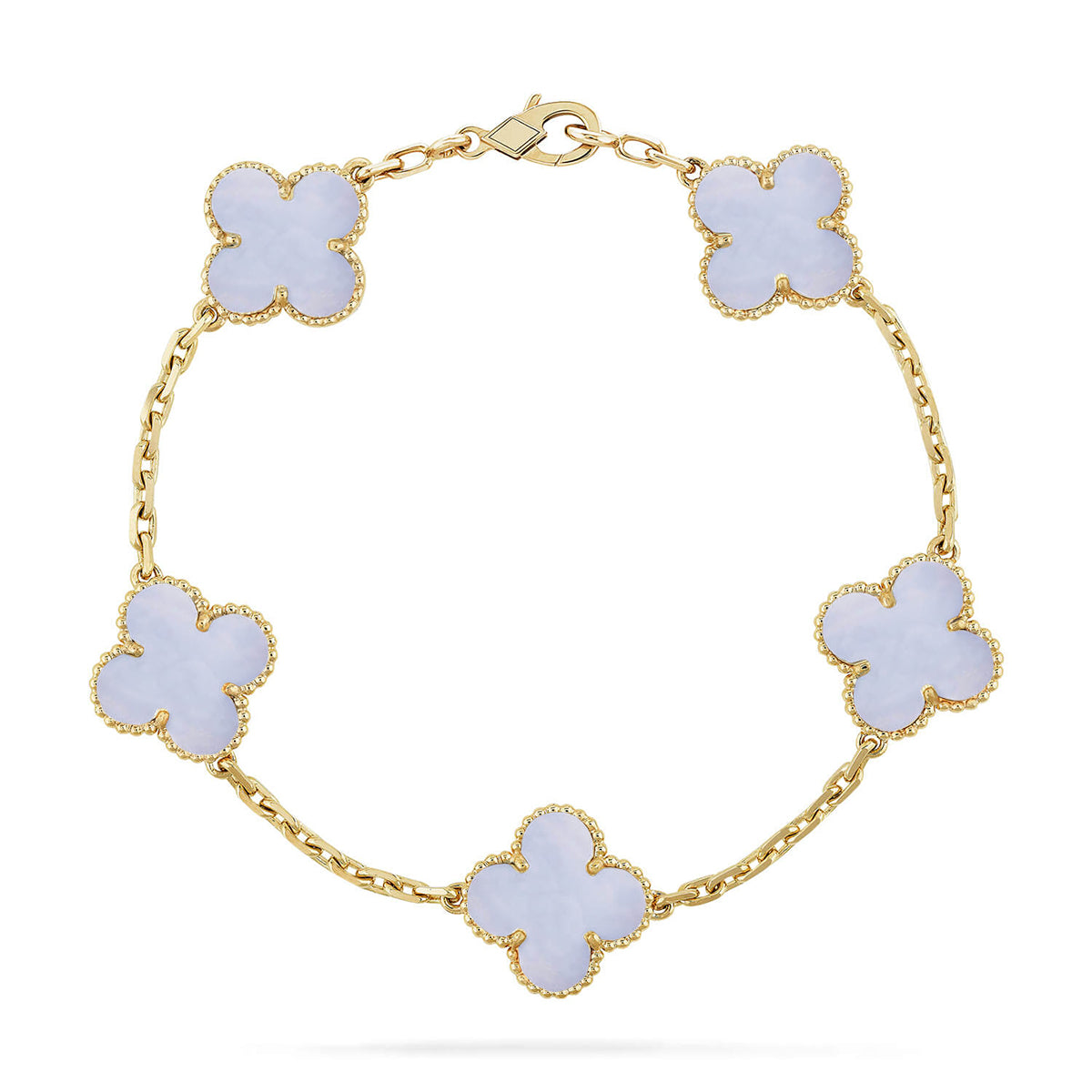 [Sprite Jewelry]New  CLOVER 5 MOTIF PURPLE CHALCEDONY BRACELET COLLECTION