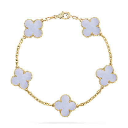 [Sprite Jewelry]New  CLOVER 5 MOTIF PURPLE CHALCEDONY BRACELET COLLECTION