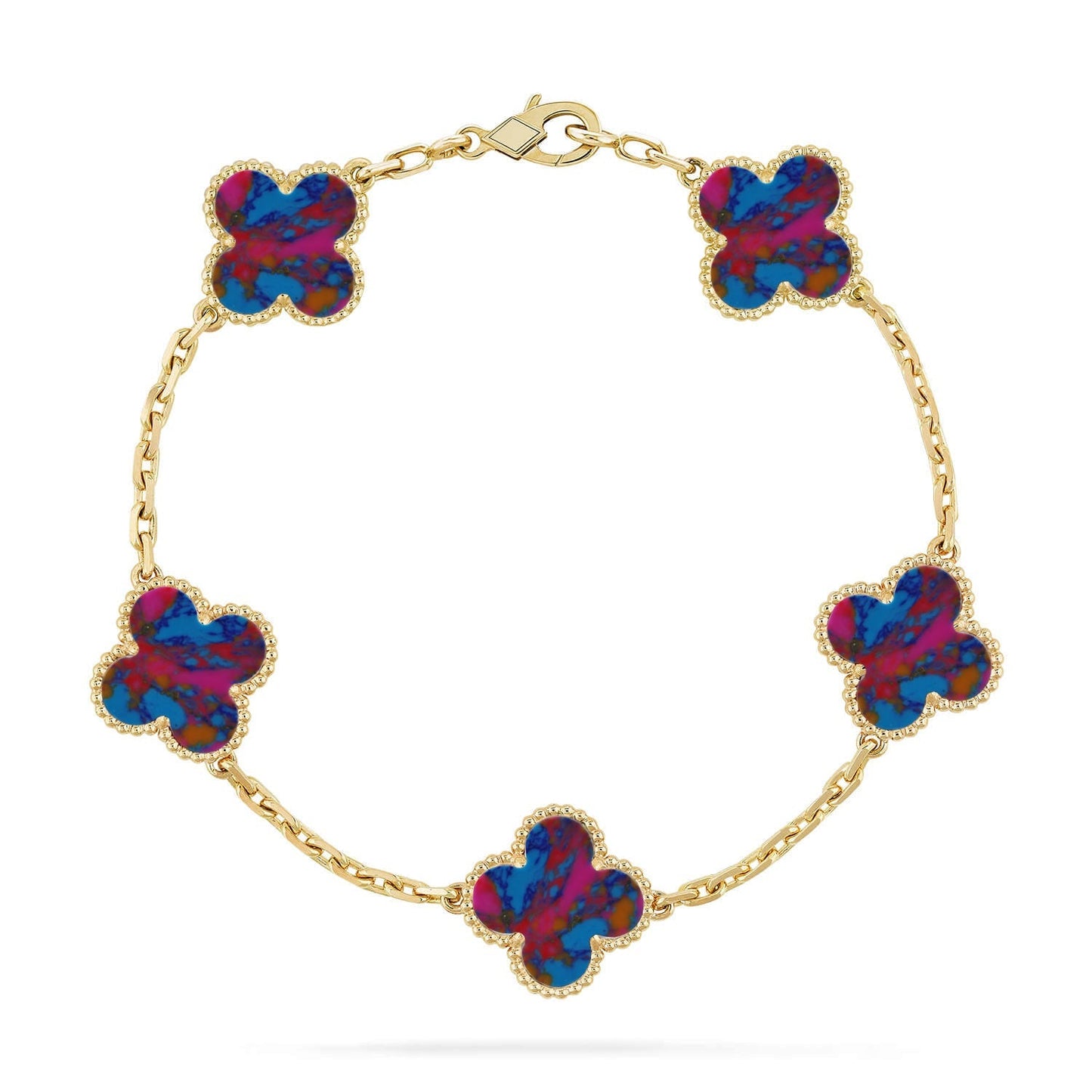[Sprite Jewelry]New CLOVER 5 MOTIF COLOR GEMSTONES BRACELET COLLECTION