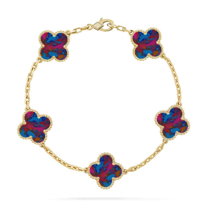 [Sprite Jewelry]New CLOVER 5 MOTIF COLOR GEMSTONES BRACELET COLLECTION