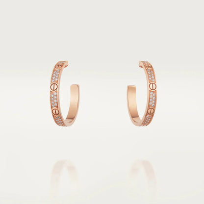 ¡®Sprite Jewelry¡¯LOVE DIAMOND PINK GOLD HOOP EARRINGS