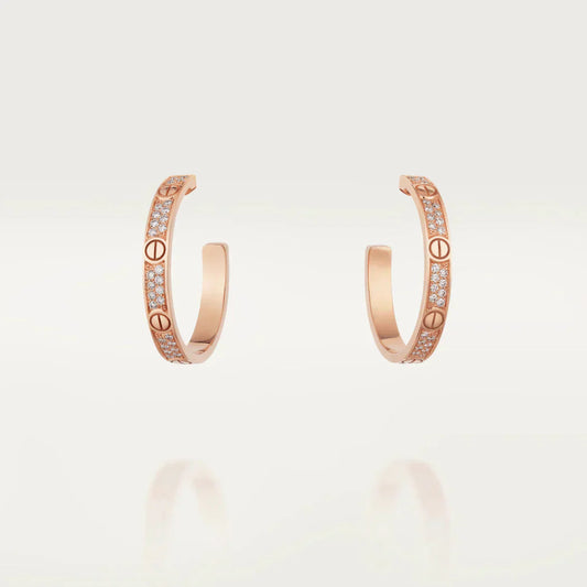 ¡®Sprite Jewelry¡¯LOVE DIAMOND PINK GOLD HOOP EARRINGS