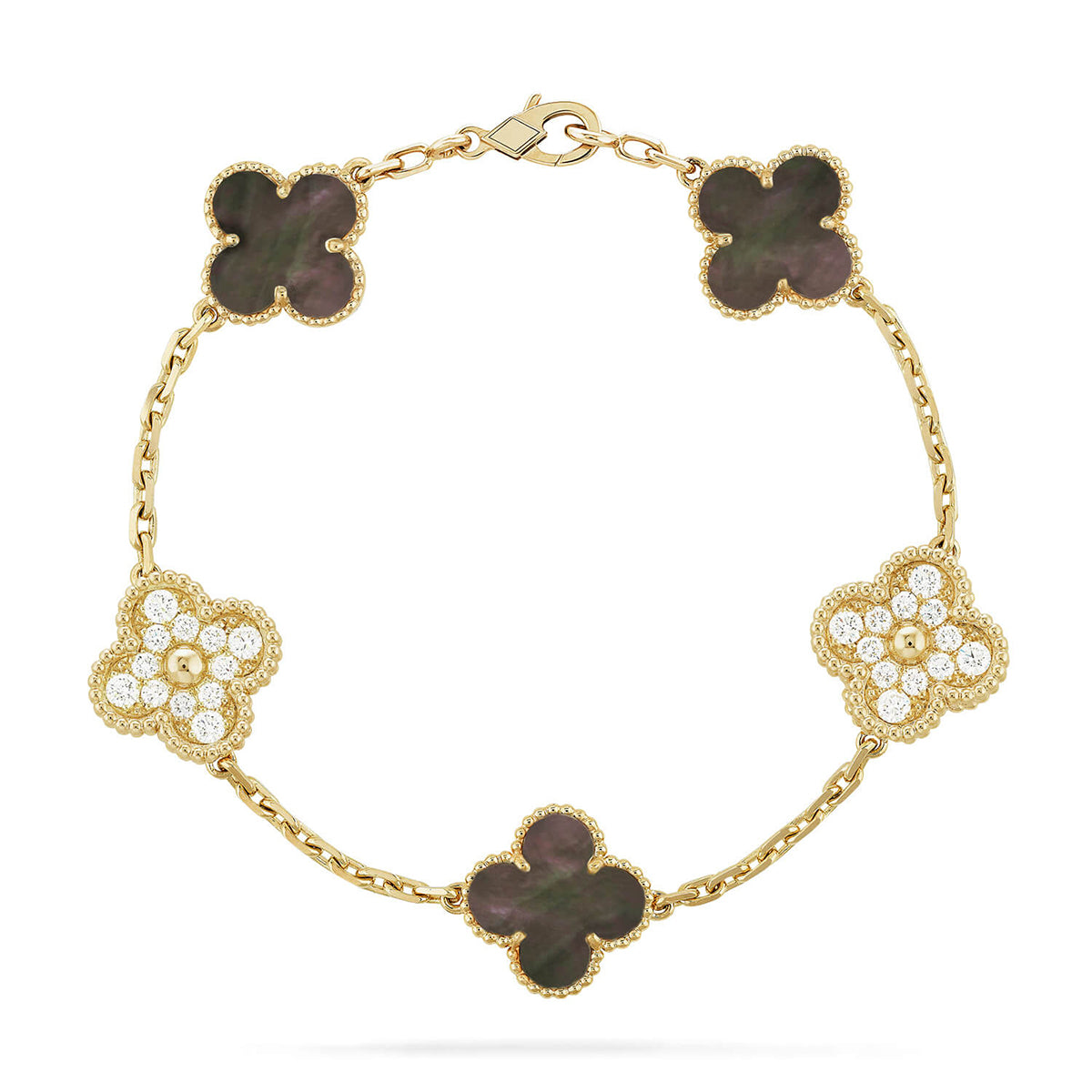 [Sprite Jewelry]New CLOVER 5 MOTIF GRAY MOP BRACELET COLLECTION