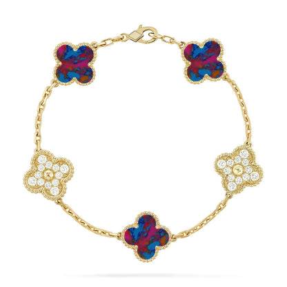 [Sprite Jewelry]New CLOVER 5 MOTIF COLOR GEMSTONES BRACELET COLLECTION
