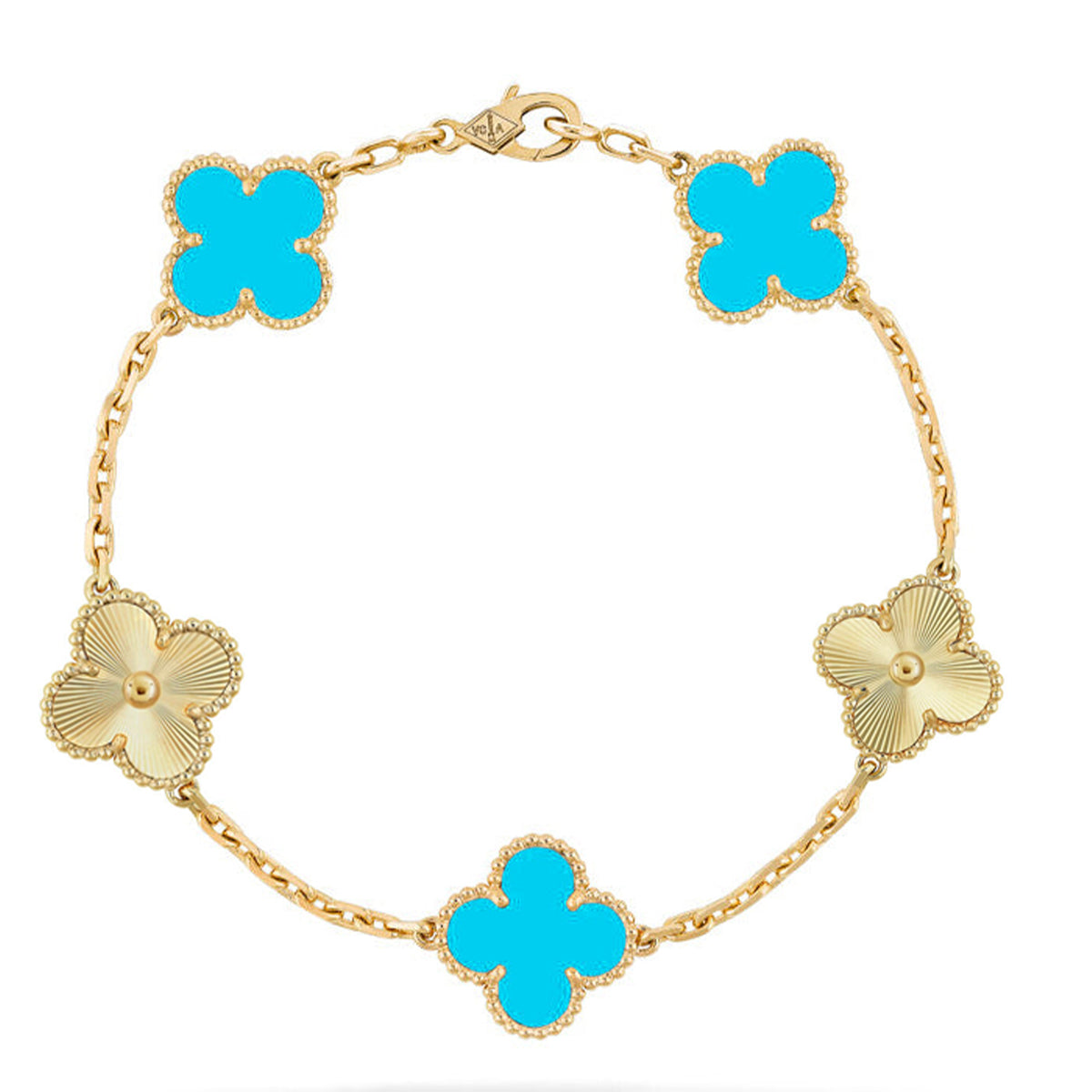[Sprite Jewelry]New  CLOVER 5 MOTIF TURQUOISE BRACELET COLLECTION