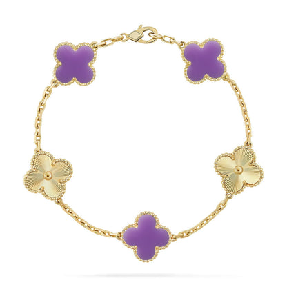 [Sprite Jewelry]New CLOVER 5 MOTIF LIGHT PURPLE BRACELET COLLECTION