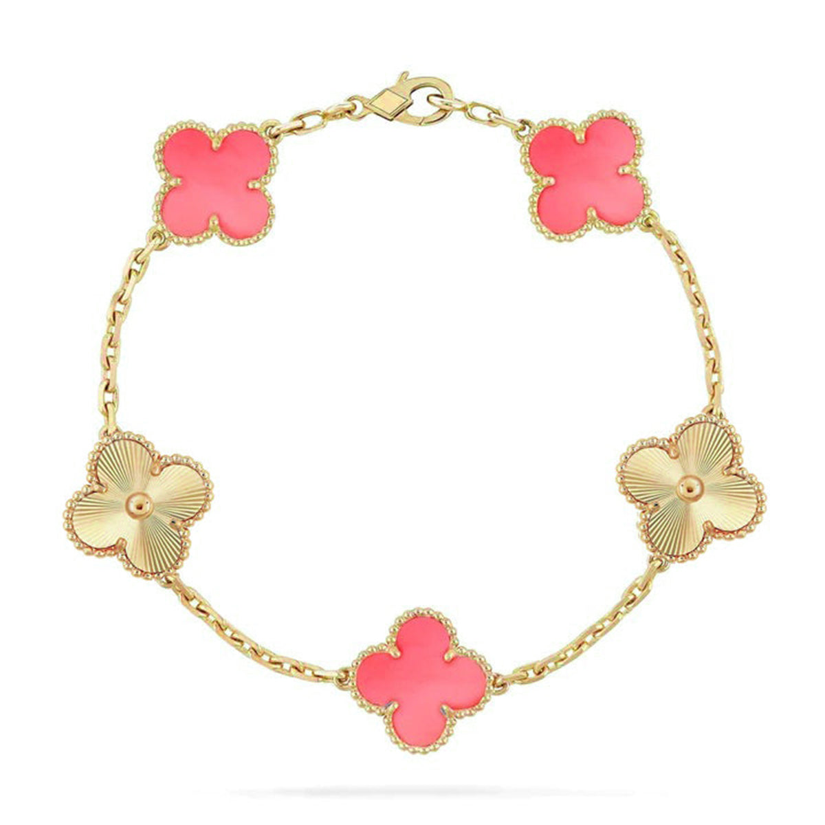 [Sprite Jewelry]New  CLOVER 5 MOTIFS  PINK MOP BRACELET COLLECTION