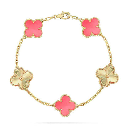 [Sprite Jewelry]New  CLOVER 5 MOTIFS  PINK MOP BRACELET COLLECTION