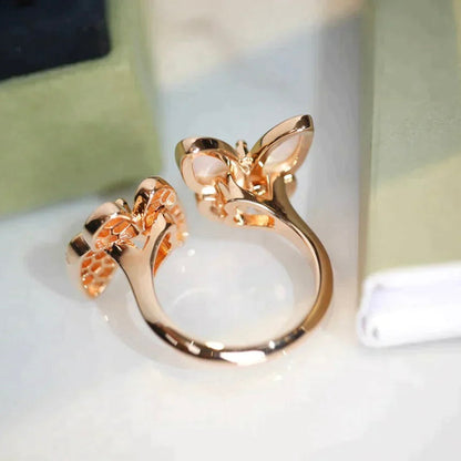 ¡®Sprite Jewelry¡¯TWIN BUTTERFLY DIAMOND MOP RING