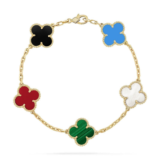 [Sprite Jewelry]New CLOVER 5 MOTIFS MULTICOLOR BRACELET