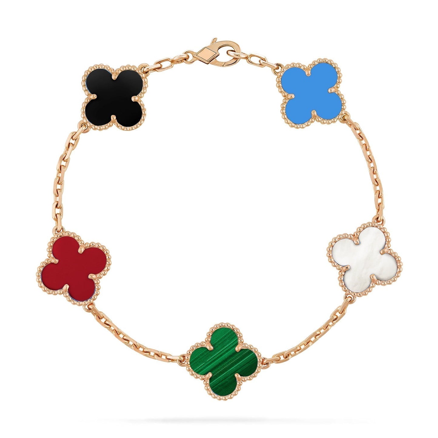 [Sprite Jewelry]New CLOVER 5 MOTIFS MULTICOLOR BRACELET