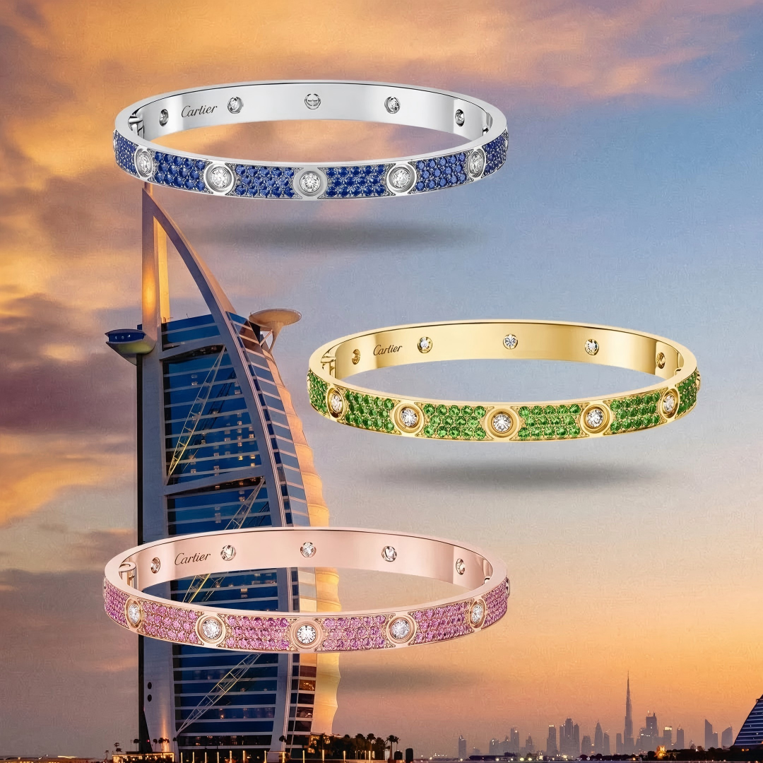 [Sprite Jewelry]2026 PAVE GEMSTONE LOVE BRACELET 6.1MM 10 DIAMONDS