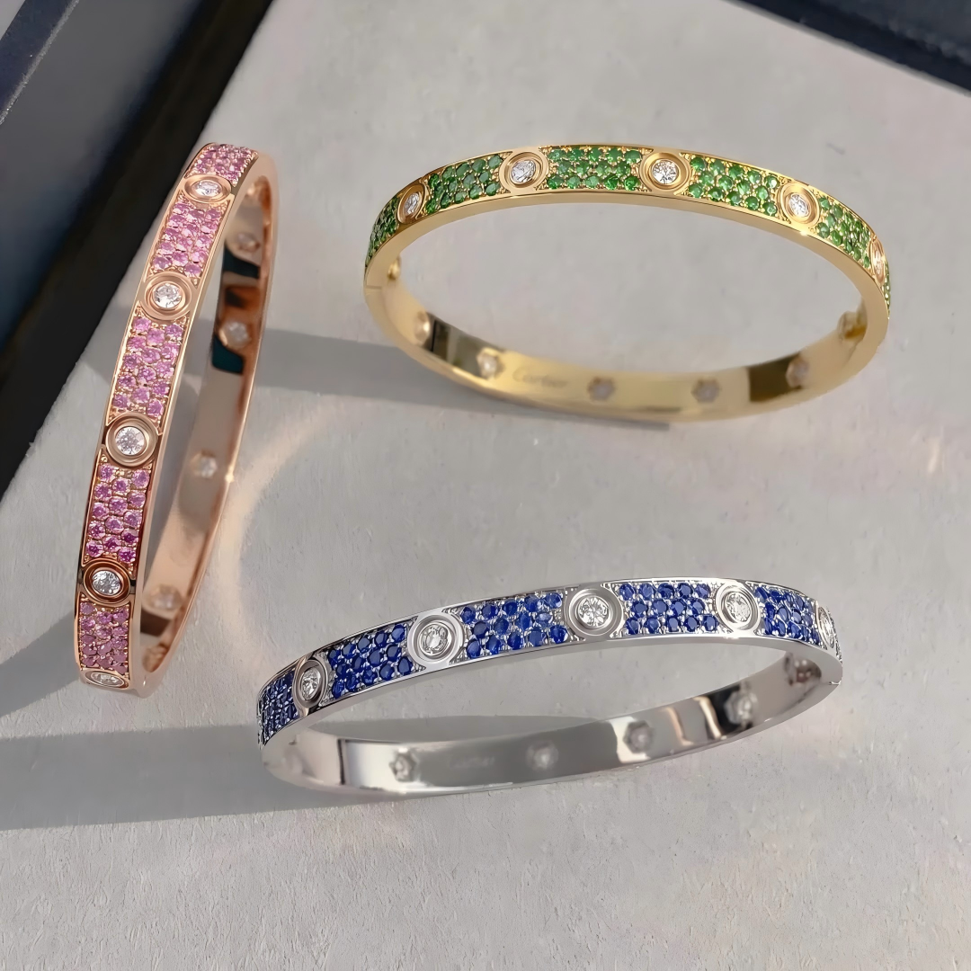 [Sprite Jewelry]2026 PAVE GEMSTONE LOVE BRACELET 6.1MM 10 DIAMONDS