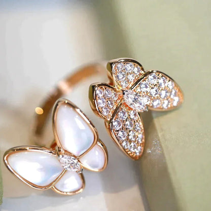 ¡®Sprite Jewelry¡¯TWIN BUTTERFLY DIAMOND MOP RING