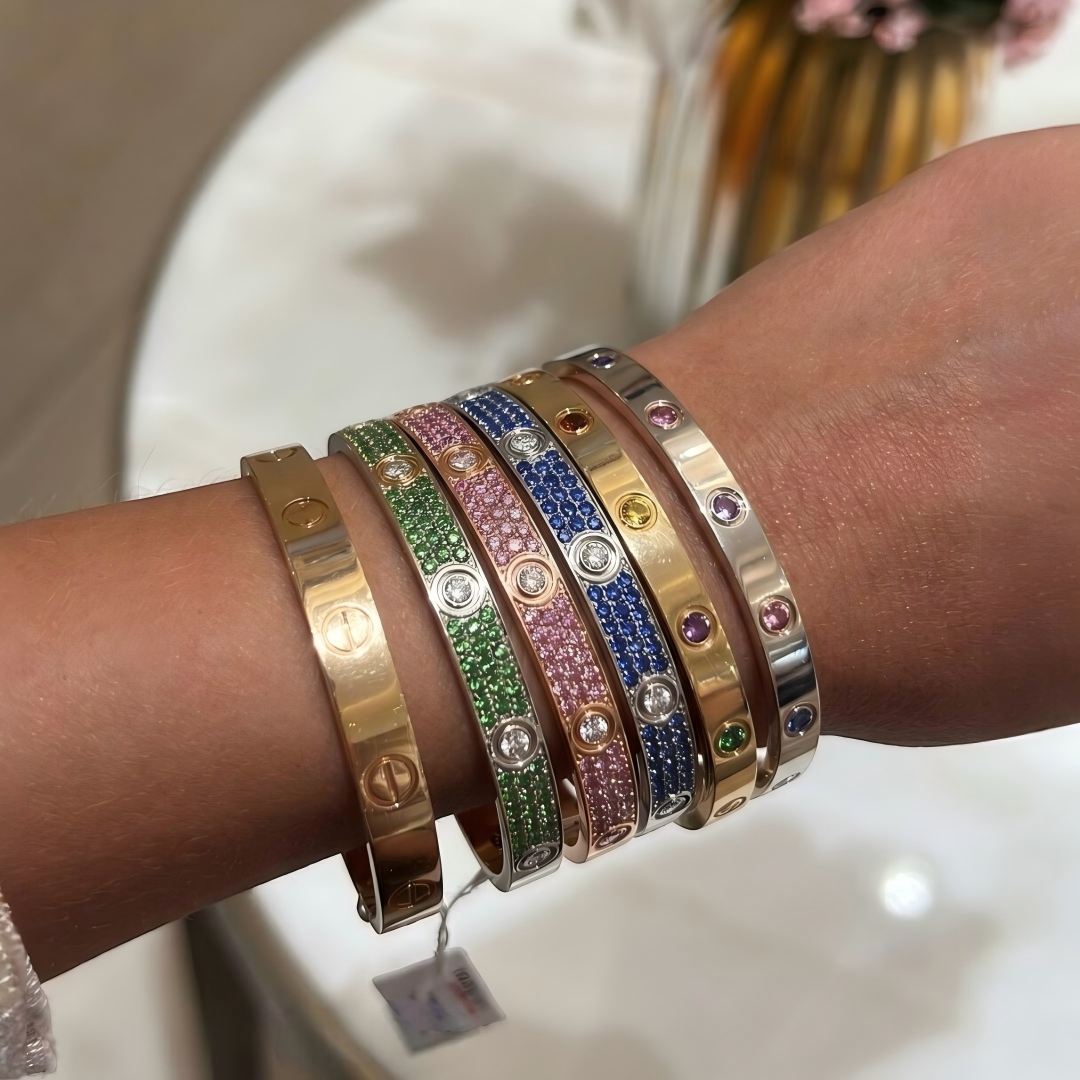 [Sprite Jewelry]2026 PAVE GEMSTONE LOVE BRACELET 6.1MM 10 DIAMONDS