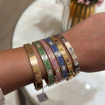 [Sprite Jewelry]2026 PAVE GEMSTONE LOVE BRACELET 6.1MM 10 DIAMONDS