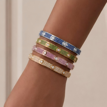 [Sprite Jewelry]2026 PAVE GEMSTONE LOVE BRACELET 6.1MM 10 DIAMONDS
