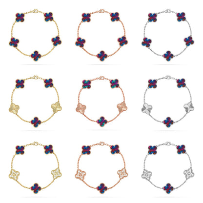 [Sprite Jewelry]New CLOVER 5 MOTIF COLOR GEMSTONES BRACELET COLLECTION