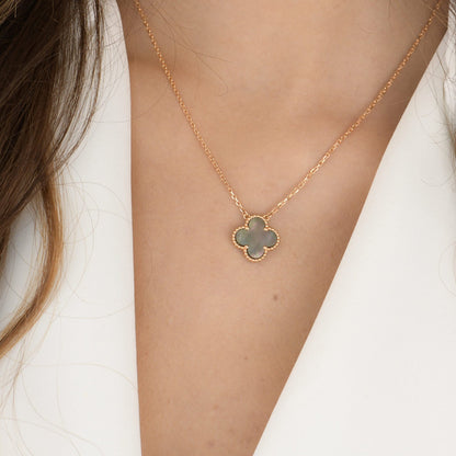 ¡®Sprite Jewelry¡¯CLOVER 15MM  GRAY MOTHER OF PEARL NECKLACE