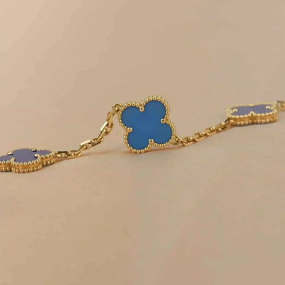[Sprite Jewelry]New CLOVER 5 MOTIF BLUE AGATE BRACELET COLLECTION