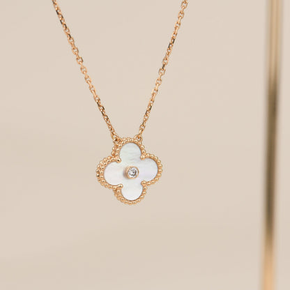 ¡®Sprite Jewelry¡¯CLOVER 15MM DIAMOND WHITE FRITILLARIA NECKLACE