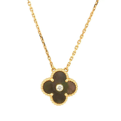 ¡®Sprite Jewelry¡¯CLOVER 15MM DIAMOND AND MOTHER-OF-GREY NECKLACE