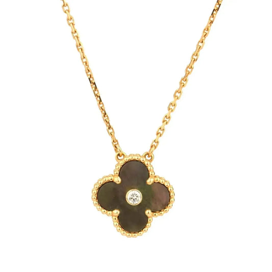 ¡®Sprite Jewelry¡¯CLOVER 15MM DIAMOND AND MOTHER-OF-GREY NECKLACE