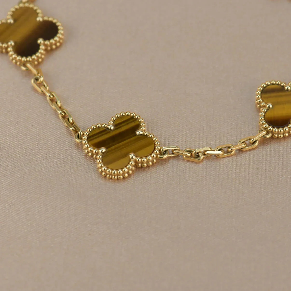 [Sprite Jewelry]New  CLOVER 5 MOTIFS TIGER EYE BRACELET COLLECTION