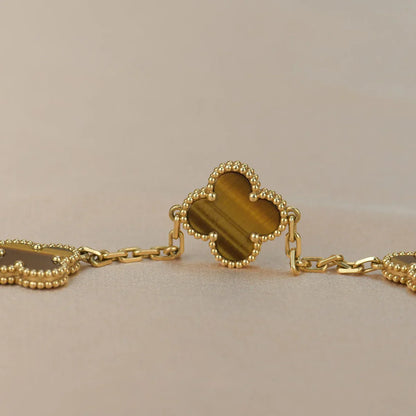 [Sprite Jewelry]New  CLOVER 5 MOTIFS TIGER EYE BRACELET COLLECTION