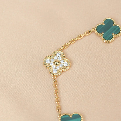 [Sprite Jewelry]New  CLOVER 5 MOTIF MALACHITE BRACELET COLLECTION