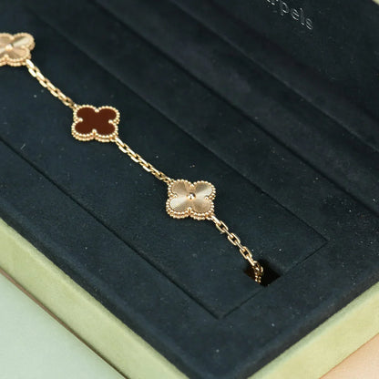 [Sprite Jewelry]New  CLOVER 5 MOTIF RED CORNELIAN BRACELET COLLECTION
