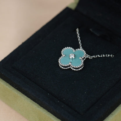 ¡®Sprite Jewelry¡¯CLOVER 15MM DIAMOND SVRES PORCELAIN  NECKLACE SILVER