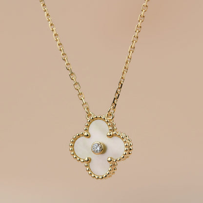 ¡®Sprite Jewelry¡¯CLOVER 15MM DIAMOND GOLD MOTHER OF PEARL NECKLACE