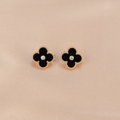 ¡®Sprite Jewelry¡¯CLOVER MEDIUM 1 MOTIFS ONYX DIAMOND EARRINGS