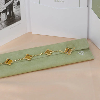 [Sprite Jewelry]New  CLOVER 5 MOTIFS TIGER EYE BRACELET COLLECTION