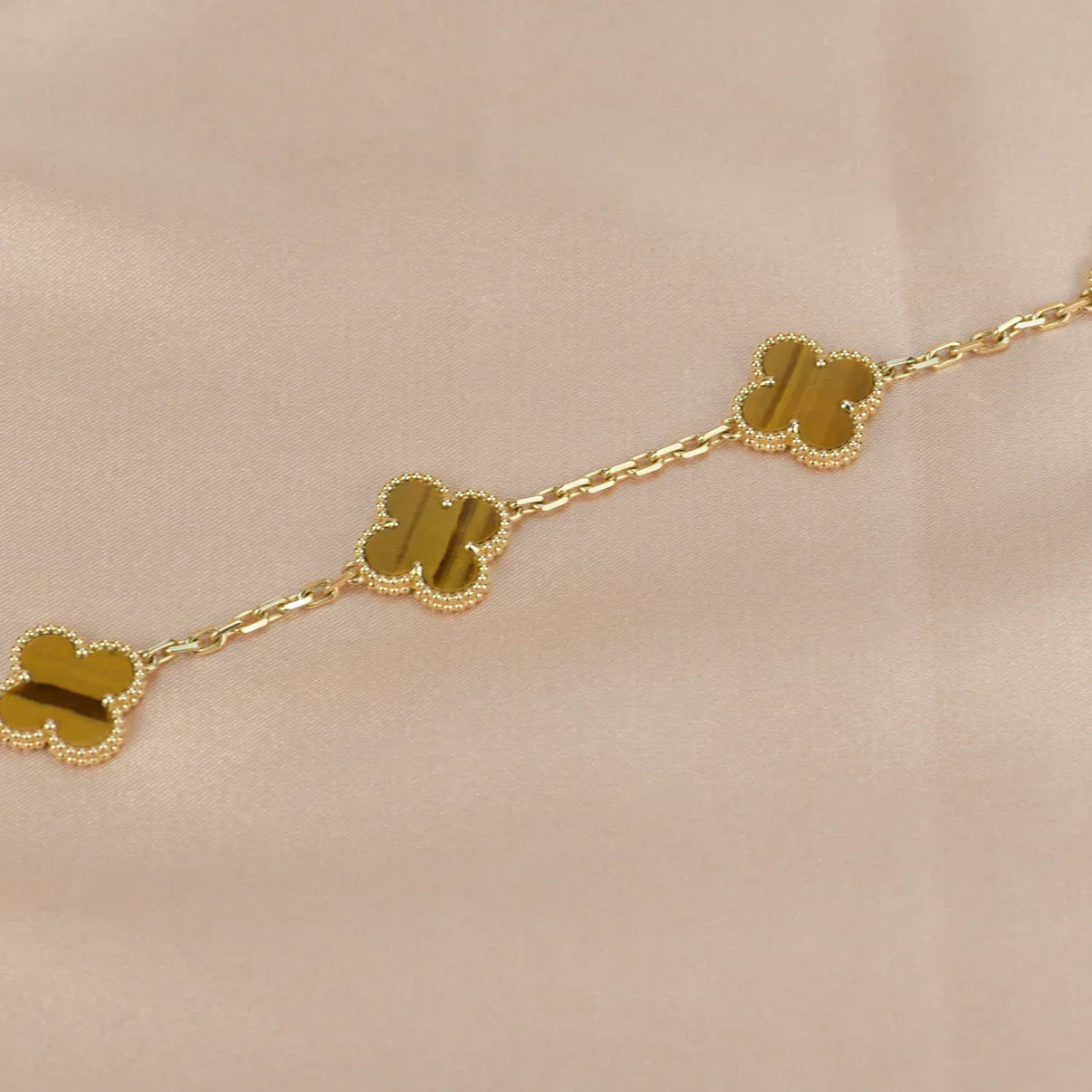 [Sprite Jewelry]New  CLOVER 5 MOTIFS TIGER EYE BRACELET COLLECTION