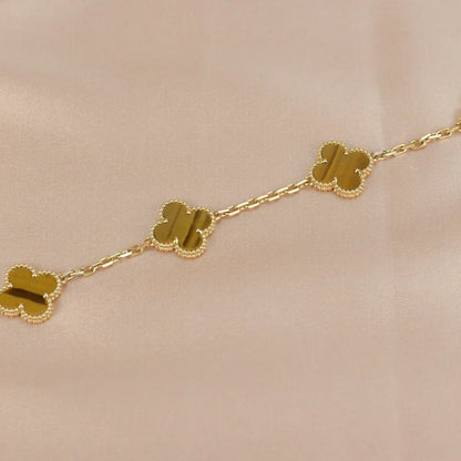 [Sprite Jewelry]New  CLOVER 5 MOTIFS TIGER EYE BRACELET COLLECTION