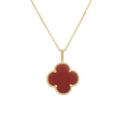 ¡®Sprite Jewelry¡¯CLOVER 25MM NECKLACE GOLD CARNELIAN