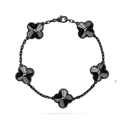 [Sprite Jewelry]New CLOVER 5 MOTIF BLACK BRACELET