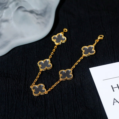 [Sprite Jewelry]New CLOVER 5 MOTIF ROCK CRYSTAL BRACELET