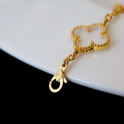 [Sprite Jewelry]New CLOVER 5 MOTIF ROCK CRYSTAL BRACELET