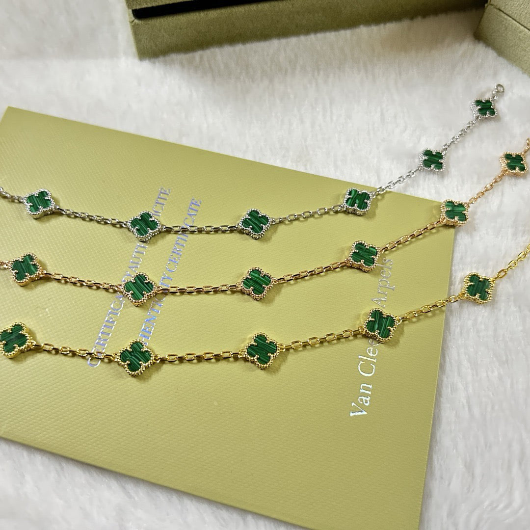 [¡®Sprite Jewelry¡¯]CLOVER 6 MOTIF MALACHITE BRACELET