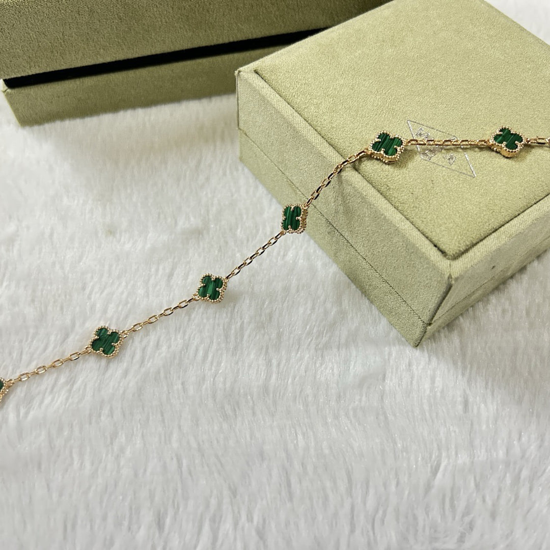 [¡®Sprite Jewelry¡¯]CLOVER 6 MOTIF MALACHITE BRACELET