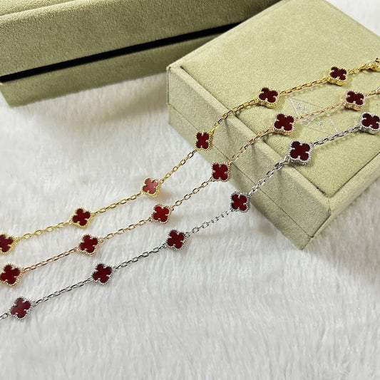 [¡®Sprite Jewelry¡¯]CLOVER 6 MOTIF RED AGATE BRACELET