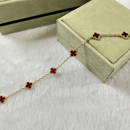 [¡®Sprite Jewelry¡¯]CLOVER 6 MOTIF RED AGATE BRACELET
