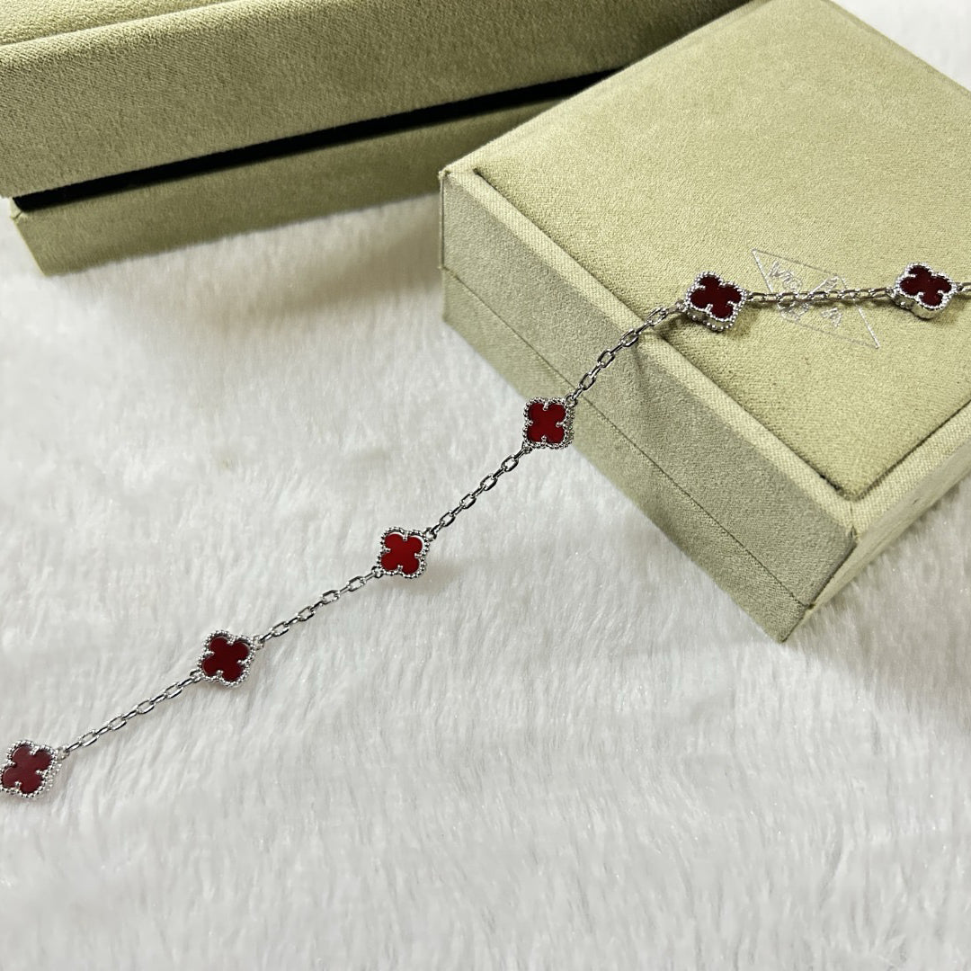 [¡®Sprite Jewelry¡¯]CLOVER 6 MOTIF RED AGATE BRACELET
