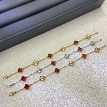 [¡®Sprite Jewelry¡¯]CLOVER 6 MOTIF RED AGATE LASER BRACELET