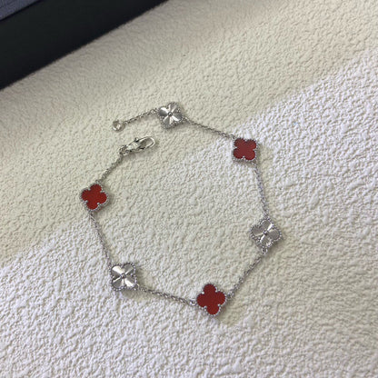 [¡®Sprite Jewelry¡¯]CLOVER 6 MOTIF RED AGATE LASER BRACELET
