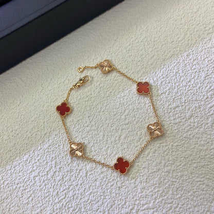[¡®Sprite Jewelry¡¯]CLOVER 6 MOTIF RED AGATE LASER BRACELET